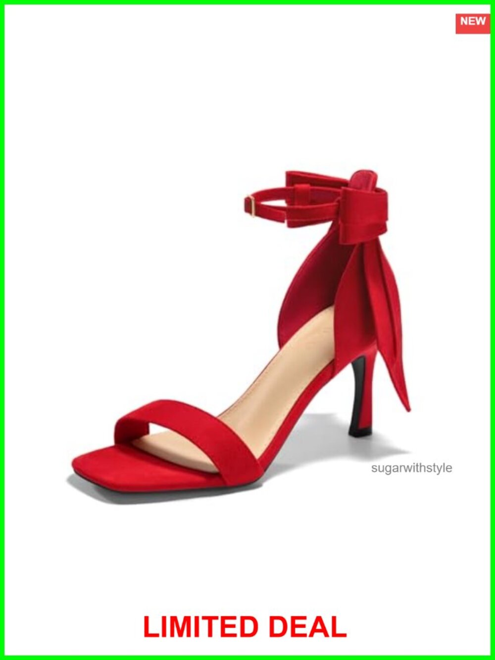 Womens Bow Tie High Heels One Strap Stiletto Sandals Open Square Toe Wedding